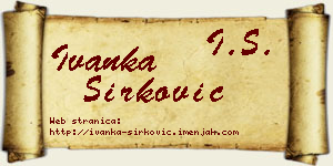 Ivanka Sirković vizit kartica